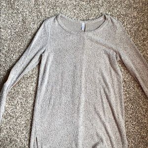 Long sleeve fuzzy sweater